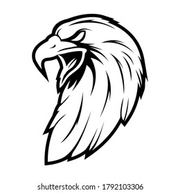head eagle hand drawing vintage style
