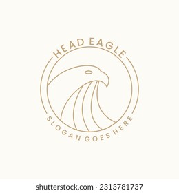 Head eagle logo vector icon illustration hipster vintage retro .