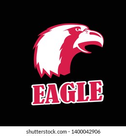 The head of an eagle is painted with black paint on a white background. black and white image