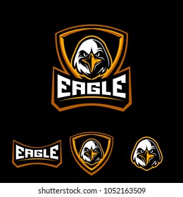 The head of an eagle sport logo template