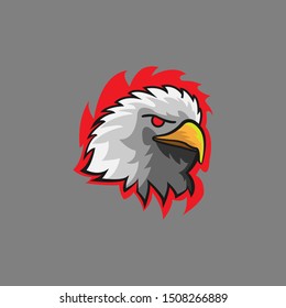 head eagle violent logo e sport. eagle Vector illustration with modern color American eagle.fierce face bird violent mascot