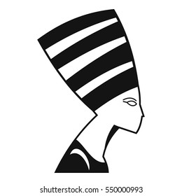 The head of the Egyptian queen icon. Simple illustration of the head of the Egyptian queen vector icon for web
