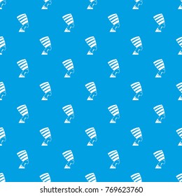 The head of the Egyptian queen pattern repeat seamless in blue color for any design. Vector geometric illustration