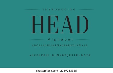 Head Elegant Font Uppercase Lowercase and Number. Classic Lettering Minimal Fashion Designs. Typography modern serif fonts regular decorative vintage concept. vector illustration