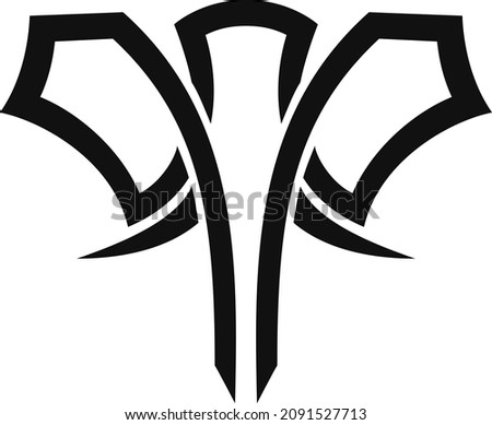 Head of Elephant Abstract Line Design