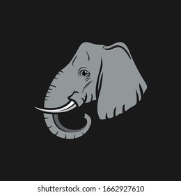 Head Elephant Animal Wildlife Illustration Vector Creative Silhouette Logo