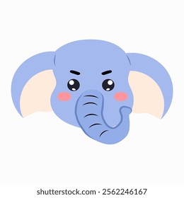 head elephant cartoon illustration character. animal forest cartoon