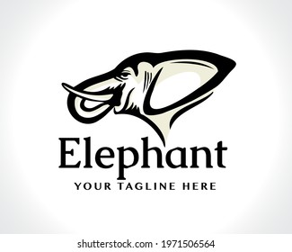 head elephant drawing art logo design illustration