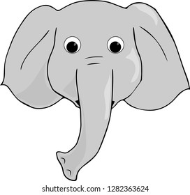 the head of an elephant. hand drawn