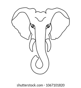 Head elephant isolated logo on white background. Graphic symbol elephant. Vector Illustration