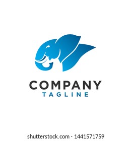 Head Elephant Logo design Template vector