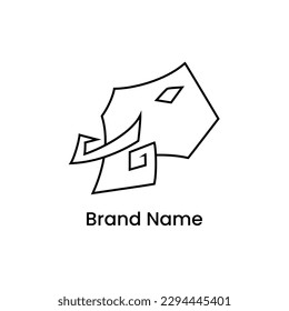 logotipo del elefante de cabeza con estilo de arte de línea. concepto sencillo, mínimo y limpio. utilizado para logotipo, icono, símbolo, signo o mascota