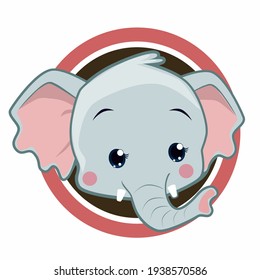 Head Elephant Mascot Cartoon In Vector