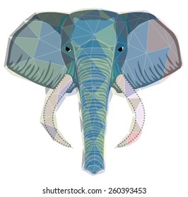head of an elephant mosaic