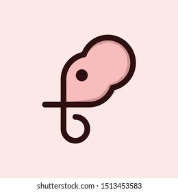 Head Elephant Outline Creative Modern Logo
