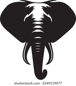 Cabeza de silueta de elefante. Icono de silueta de cabeza de elefante.