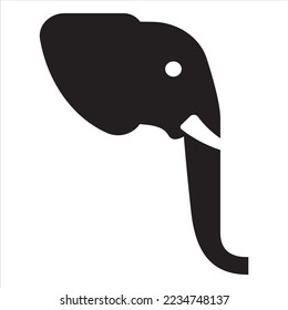 Head of elephant silhouette vector illustration isolated