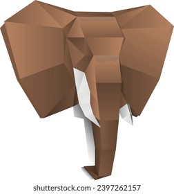 The head of an elephant in the style of polygonal graphics