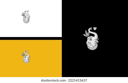 diseño de líneas vectoriales de elefante de cabeza