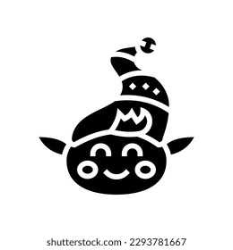 head elf christmas xmas glyph icon vector. head elf christmas xmas sign. isolated symbol illustration