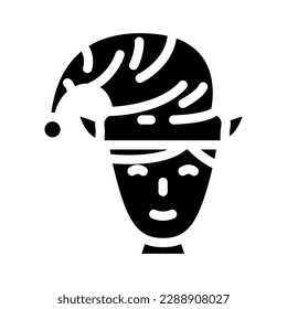 head elf little glyph icon vector. head elf little sign. isolated symbol illustration