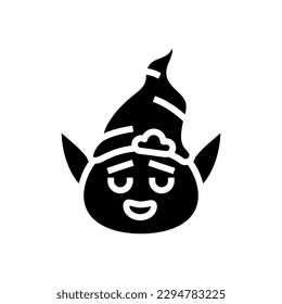 head elf little glyph icon vector. head elf little sign. isolated symbol illustration
