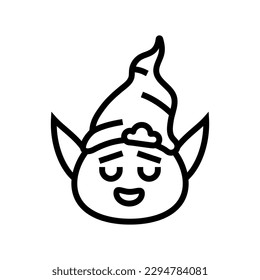 head elf little line icon vector. head elf little sign. isolated contour symbol black illustration