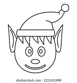 Head elfin icon. Outline head elfin vector icon for web design isolated on white background