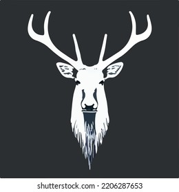 Head of Elk, forest animal isolated 