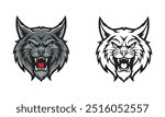 head emblem lynx.vector illustration on a white background