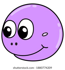 emoticono de cabeza con cara sonriente, imagen del icono del doodle. caricaturista lindo dibujo de doodle
