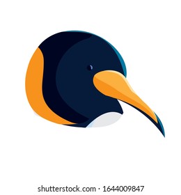 head emperor penguin on white background vector illustration design