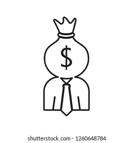 the head of an employee in the form of a money bag icon. Element of HR & Heat hunting for mobile concept and web apps icon. Thin line icon for website design 