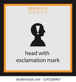 head with exclamation mark  vector icon