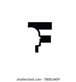 head f font logo flat vector template