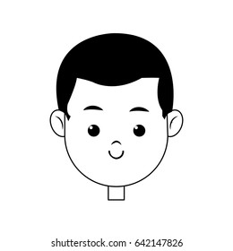 head face boy smiling character line
