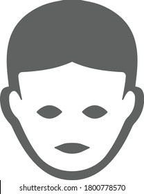 Head with face icon, gray version