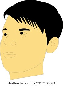 aspecto de la cabeza y la cara izquierda diseñado -ilustración vectorial1.eps