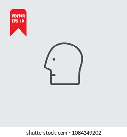 Head, face line icon vector