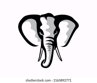 head face mammalian elephant mammoth drawn art logo illustration inspiration