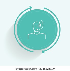 Diseño vectorial de iconos de cabeza y cara dolor
