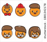 head face vector design set
