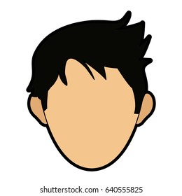 head of faceless man avatar icon image 