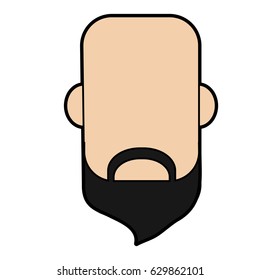 head of faceless man with beard icon image 