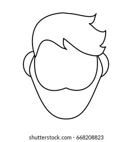 head of faceless man with beard icon image 