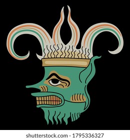 Head of fantastic monster demon.