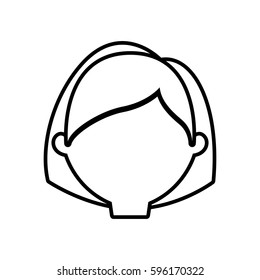 head female girl line vector illustration eps 10