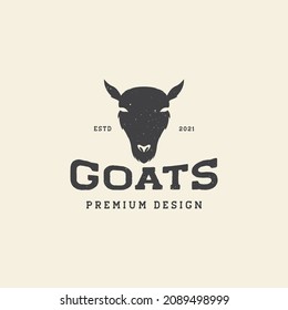 head female goat vintage black logo symbol icon vector graphic design illustration idea creative 