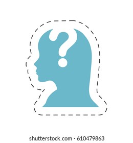 head female question mark image vector illustration eps 10