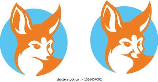 Head of Fennec Fox Simple Logo Design